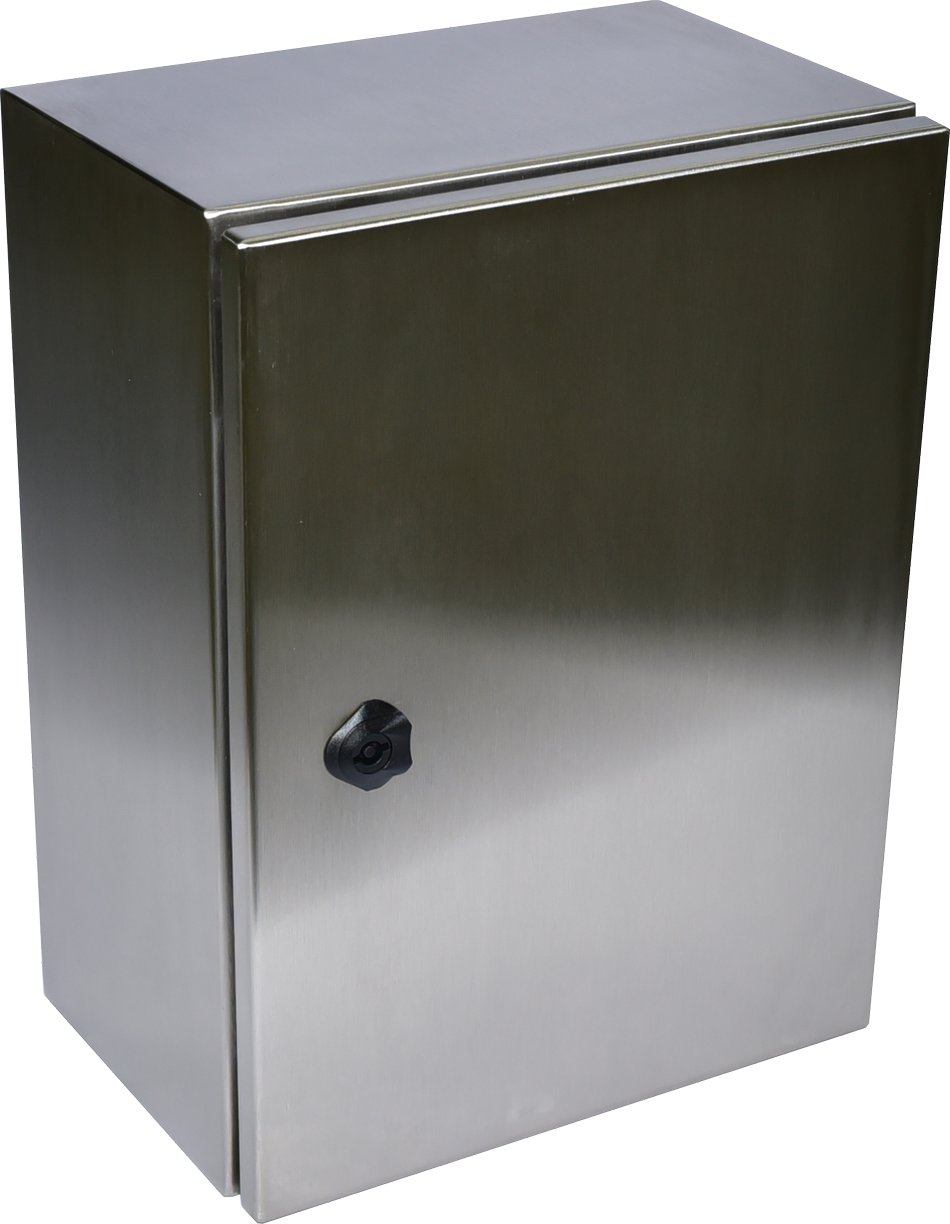 PSS Compact Outdoor Stainless IP66 IK10 Rated Enclosure, Single Lock, Reversable Door, 200W x 150D x 200H