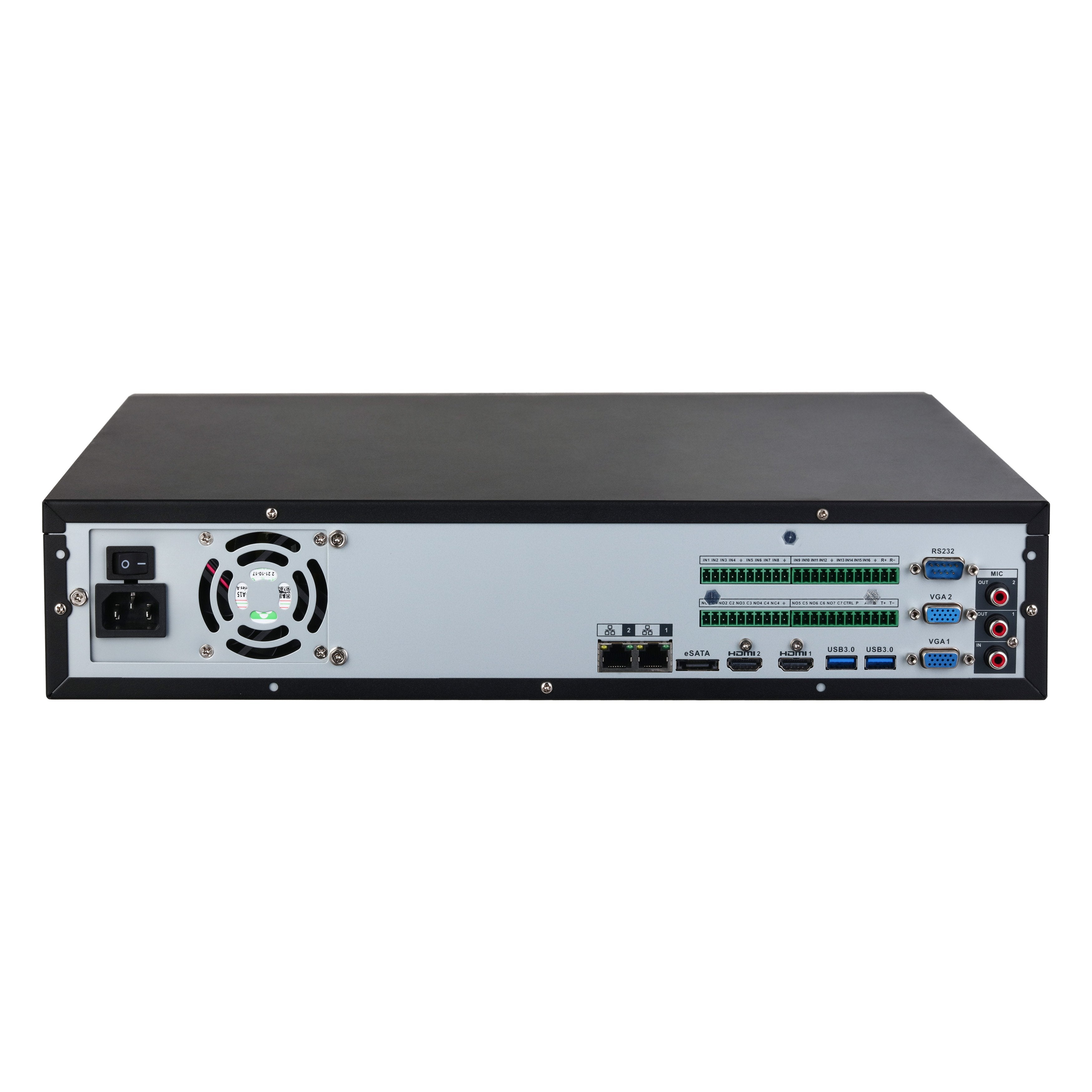 Dahua 64 Channel NVR, WizSense AI Series, 1.5RU, 384MB (200MB With AI Function Enabled), 2 x Gigabit NIC, 8 x HDD **NO POE PORTS OR HDD INSTALLED**