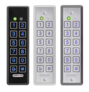 Rosslare Ultraslim EM Prox & PIN Piezo Reader 2X6 Keypad Combo, Convertible, Backlit, Black With Black Antenna, Wiegand 26-Bit Output