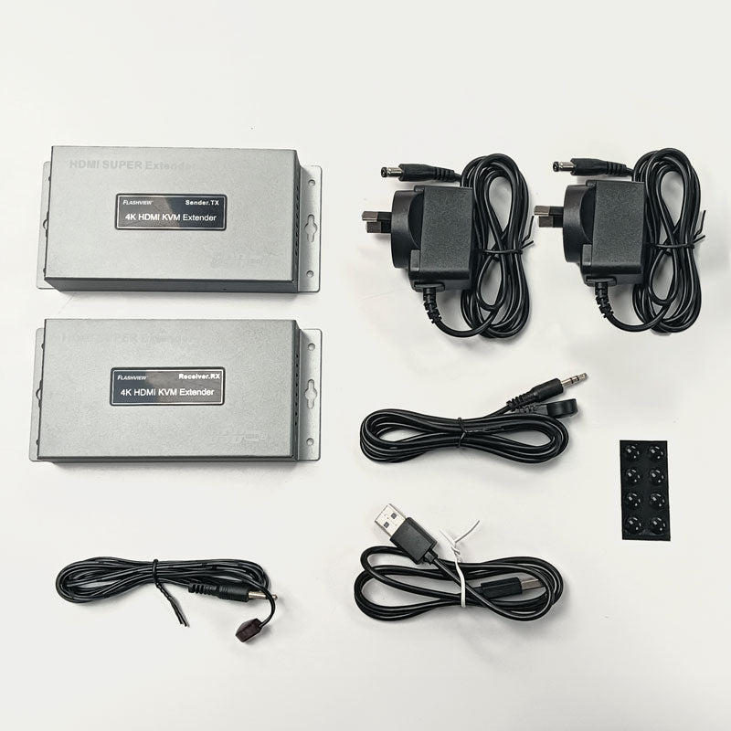 Flashview HDMI Extender With KVM Function Over CAT6, Up t00m via CAT6, (4K@30Hz HDCP1.4)