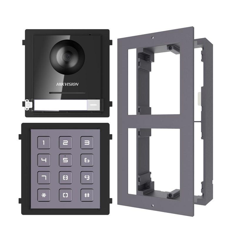 Hikvision IP Modular 2 Module Video 1PB With Access Keypad **SURFACE** Mounted **BLACK** 2nd Gen - Includes 1 x DS-KD8003-IME1 2MP 1PB Module, 1 x HIK-KD-KP Keypad Module, 1 x HIK-KD-ACW2 Surface Mount Double Gang Housing