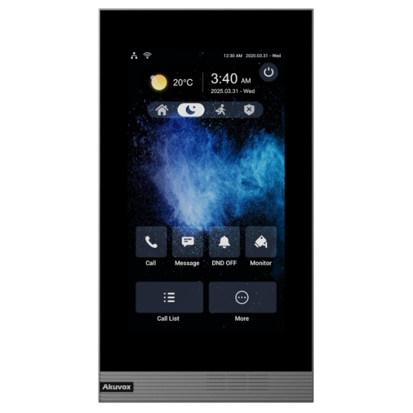 Akuvox IP 7" Vertical Video Handsfree Streamline Internal Unit **GREY** With 1 x Inbuilt Dry Contact Relay Output, POE / 12VDC (Desk Mount: S562-DMT) Linux Version