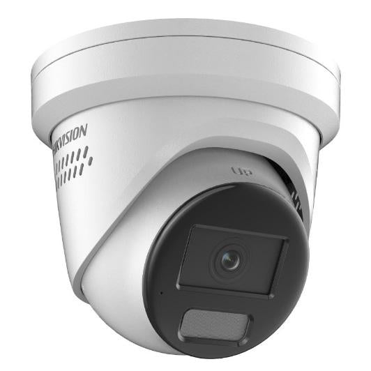 Hikvision 8MP IP Pro Series IR Turret Camera, Hybrid Light, ColorVu, Perimeter, Face Capture, 2.8mm, 130 dB WDR, 30m IR / White Light, POE / 12VDC, IP67, Built-in Mic / Speaker, MicroSD (Junction Box: DS-1280ZJ-PT6)