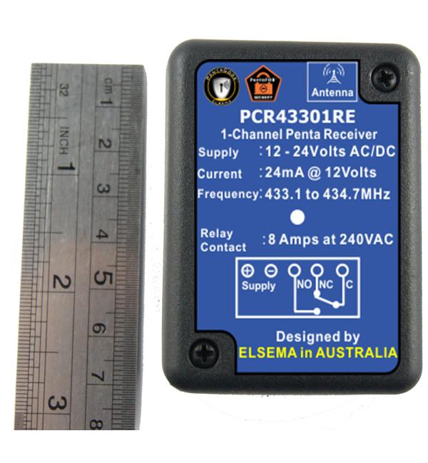 Elsema* 1-Channel Standalone Penta Series Receiver With Relay Output 433MHz, Enclosure
