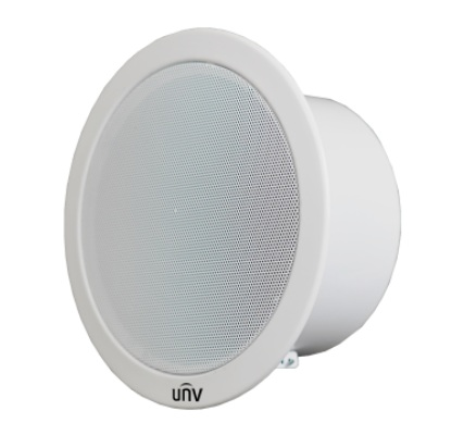 Uniview Ceiling IP Speaker 15W, 2-Way Audio, Built-in Mic, PoE Power Supply, 100dBSPL, Alarm Input Support