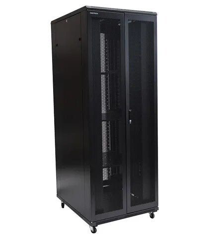 Certech 42RU 800 (W) x 1000 (D) Premier Series Server Rack With 3 x Fixed Shelves, 4 x Fans, 1 x 6 Outlet Horizontal PDU, 25 x Cage Nuts, 4 x Castor Wheels & 4 x Levelling Feet