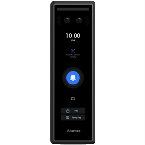 Akuvox Standalone Mullion Intercom, Face Recognition, Keypad Combo, Access Control, 2 Relays & 4 Inputs, Wave To Unlock BLE, 2.13.56MHz / 125kHz Reader & NFC, QR Codes, 4" Touch Screen, Wiegand, RS485, Tamper Alarm, IP65, POE / 12VDC, Surface Mount