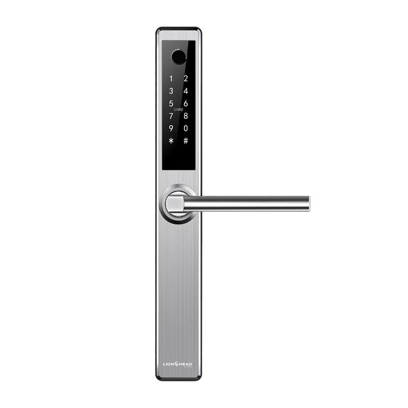 Lionhead Lock Erskine Luxe Series **SILVER** Electric Mortice Lock With BLE, PIN Entry, Fingerprint / Prox Reader, E-Key & Key Overridable Lock, Track Key 3585 Mortice **REQUIRES 4x AA BATTERIES**