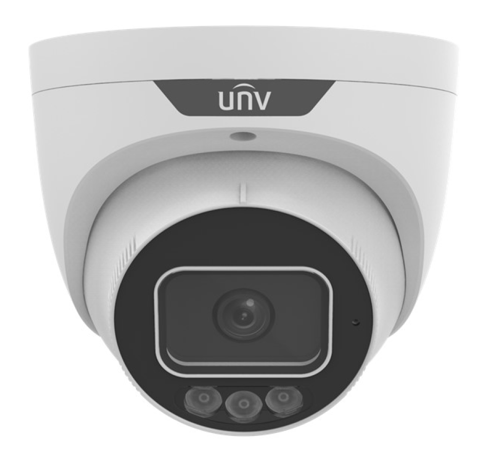 Uniview 8MP IP Prime II Deep Learning AI Series IR Tri-Guard 2.0 Turret, Perimeter, LightHunter, 2.8mm, 130dB WDR, 30m IR / White Light, Triple Streams, Built-in Mic, POE/ 12VDC, Built-in Mic / Speaker / Red / Blue Lights, IP67 (Wall Mount: TR-WM03-B-IN