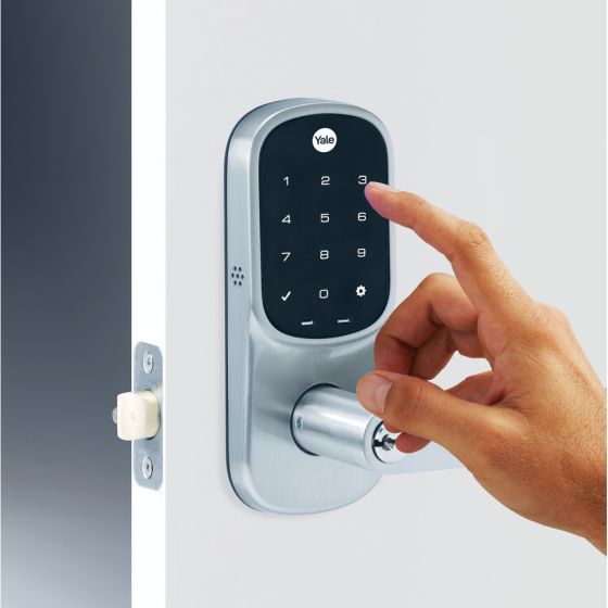 Yale Assure Ajax Ready Lever Lock, Satin CHROME With Touch Keypad, Yale Home Module (Requires AYR-BDG-CB2-ANZ)