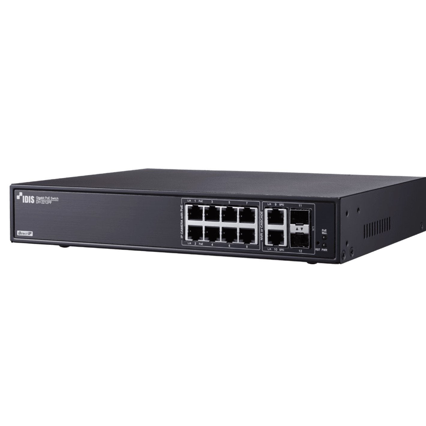 IDIS 12PORT UNMANAGED SWITCH, 8 POE, 3YR