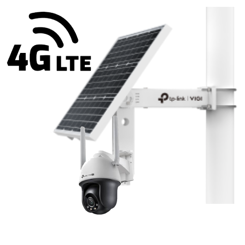 TP-Link VIGI 7 Day Solar PT Kit, 7+ Day Runtime With 1x VIGI-C540-4MM-4G PT Camera (Pan & Tilt, No Zoom), VIGI-SP6030 Solar Panel