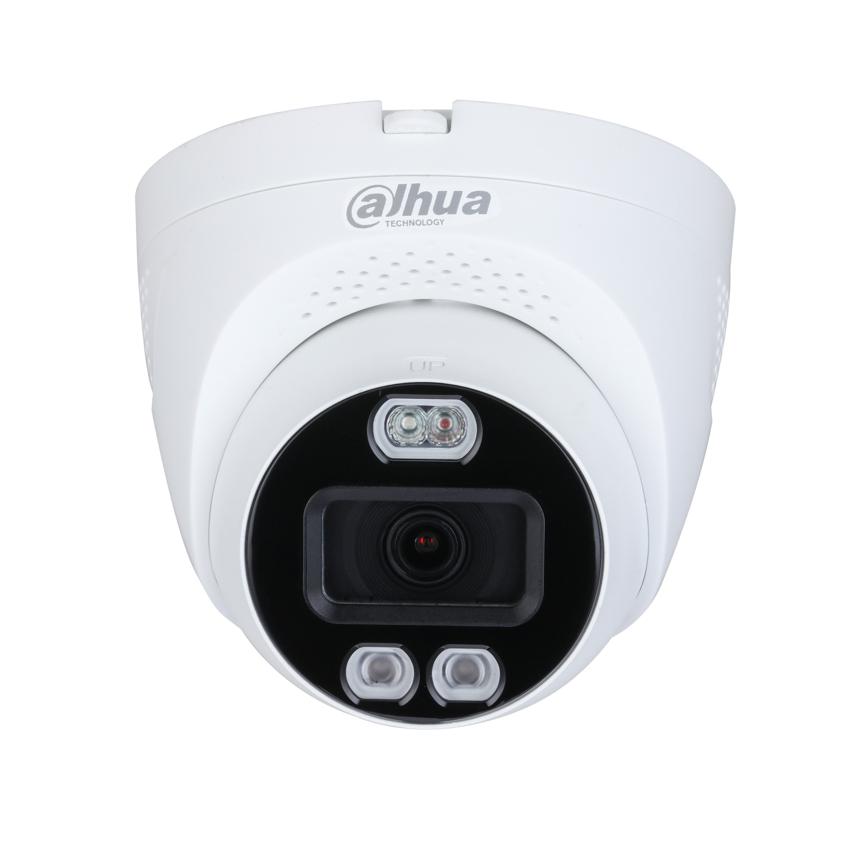 Dahua 5MP HDCVI Full Colour Active Deterrence TiOC Turret Camera, 2.8mm, 120dB WDR, 40m White Light, 12VDC, IP67, Sound Warning, Red / Blue Lights (Junction Box: PFA130-E)