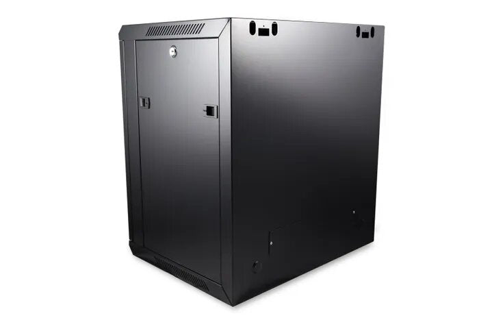 Certech 12RU 450mm Deep Wall Mount Cabinet With 1 x Fixed Shelf, 2 x Fans and 10 x Cage Nuts