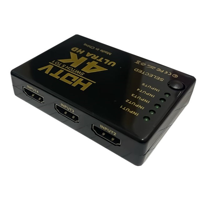 Zankap 5-Way HDMI Switch, 4K Video Support, 5 x HDMI In, 1 x HDMI Out