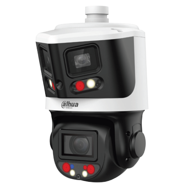 Dahua WizSense 4MP Twin PTZ & 180 Degree 2x4MP Panoramic TiOC Active Deterrence IP Camera, 2.8mm Lens, 70m IR, SMD 4.0,