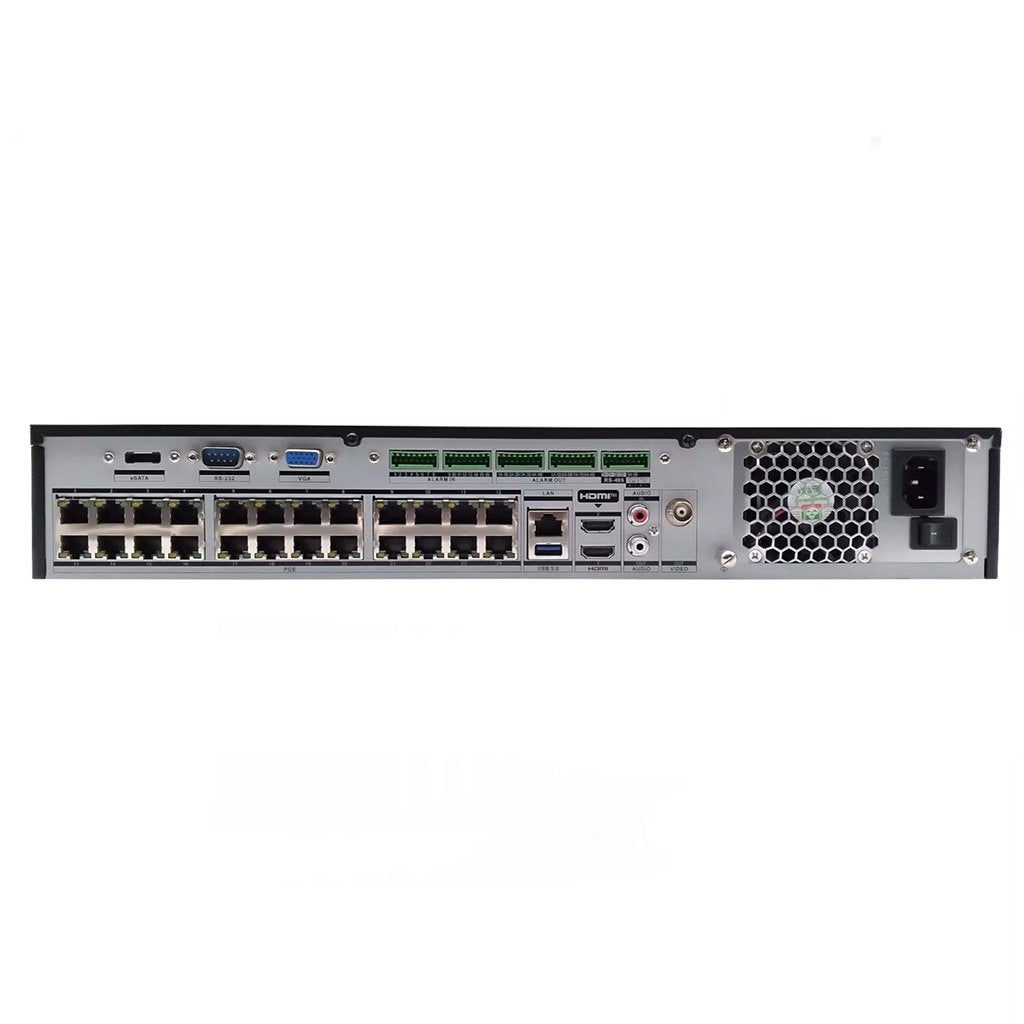 Hikvision 32 Channel Ultra M-Series NVR, 320MB, 24 x POE, 2 x Gigabit NIC, 1.5RU, 1 x VGA / 1 x HDMI, 4 x HDD Bay, 1 x 4TB HDD Installed