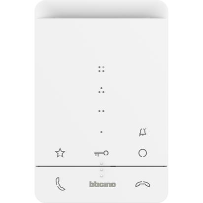 Bticino 2W NEW Classe 100 Audio Handsfree Internal Unit (100A16E). It Has 2 Physical Keys For The Control Of The Main Functions And Has 3 Touch Keys For The Control Of The Main Functions. There Are Further 4 Configurable Touch Keys That Perform Differen
