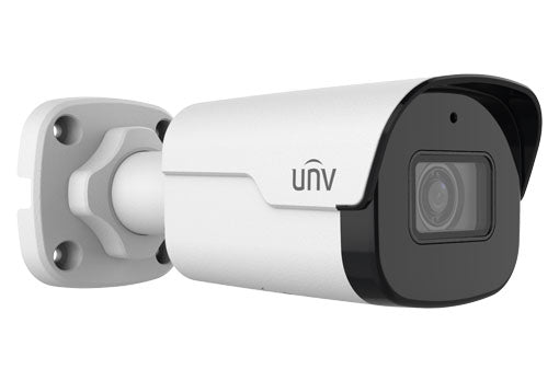 Uniview 5MP IP Prime Deep Learning AI Series IR Mini Bullet, Perimeter, LightHunter, 2.8mm, 120dB WDR, 40m IR, Triple Streams, Built-in Mic, MicroSD, POE or 12VDC, IP67 (Junction Box: TR-JB05-A-IN)