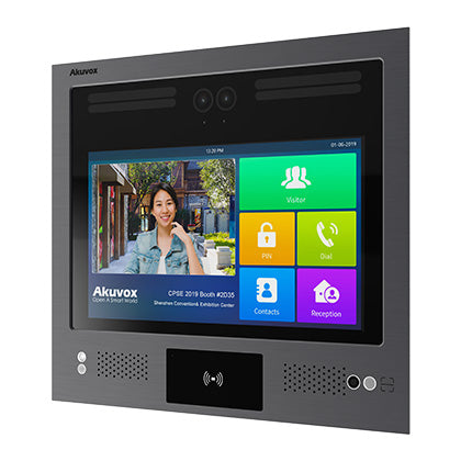 Akuvox IP External Station With Digital Keypad, 13" Touch Screen, MiFare / NFC / QR Code Reader, Facial Recognition, Mobile App, 2MP, Stainless Steel Panel, IP65, IK07, POE / 12VDC, Surface Mount (Flush Mount: X916S-FLM / Surface Mount Raincover: X916S-