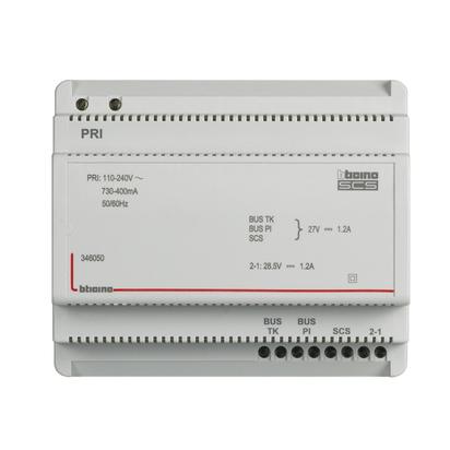 Bticino 2W Power Supply 1200Ma With Audio Video Adapter 6 DIN Modules (Replacement for 346830)