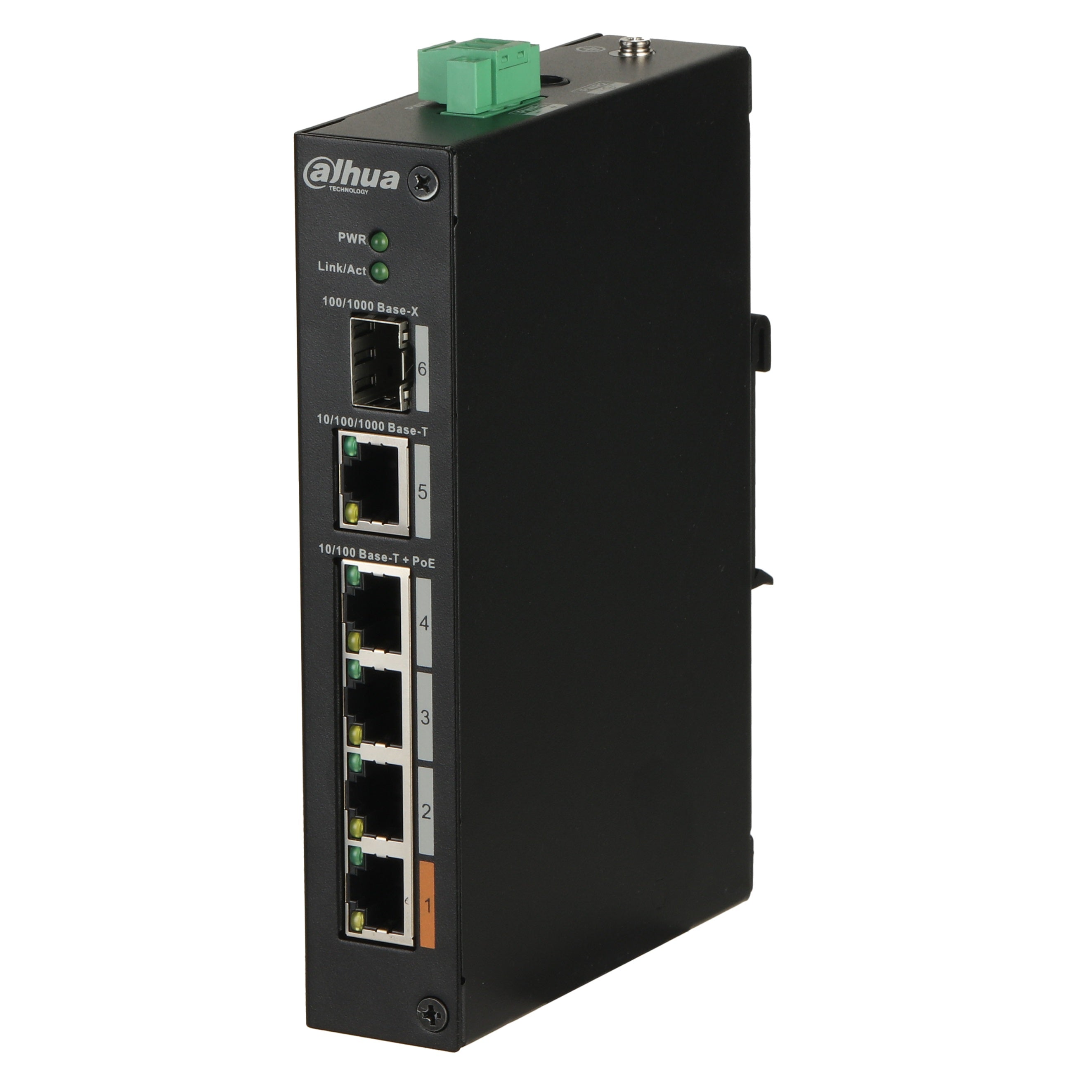 Dahua 4-Port Layer 2 Hardened Unmanaged POE Switch 60W - DIN Mount