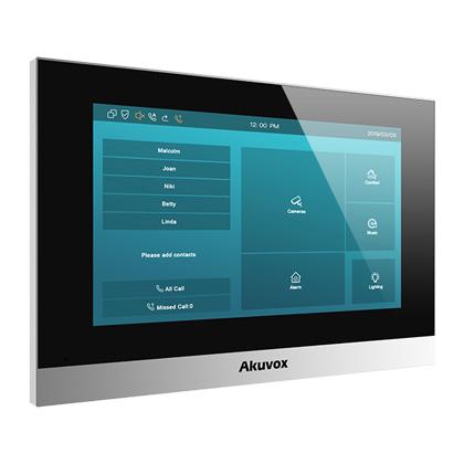 Akuvox IP / 2-Wire 7" WiFi Video Handsfree Standard Internal Unit **SILVER** With 1 x Inbuilt Dry Contact Relay Output, 48VDC (Desk Mount: C313-DMT-B) Linux Version