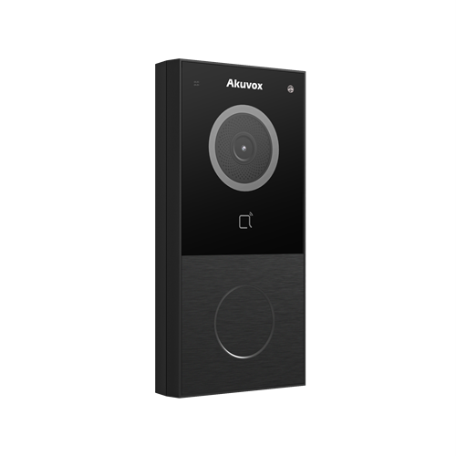 Akuvox IP 1-Button Compact External Station With MiFare / NFC / Bluetooth Reader, Mobile App, 2MP, IP65, POE / 12VDC, Surface Mount (Surface Mount Rain Cover: E12S-SRC)