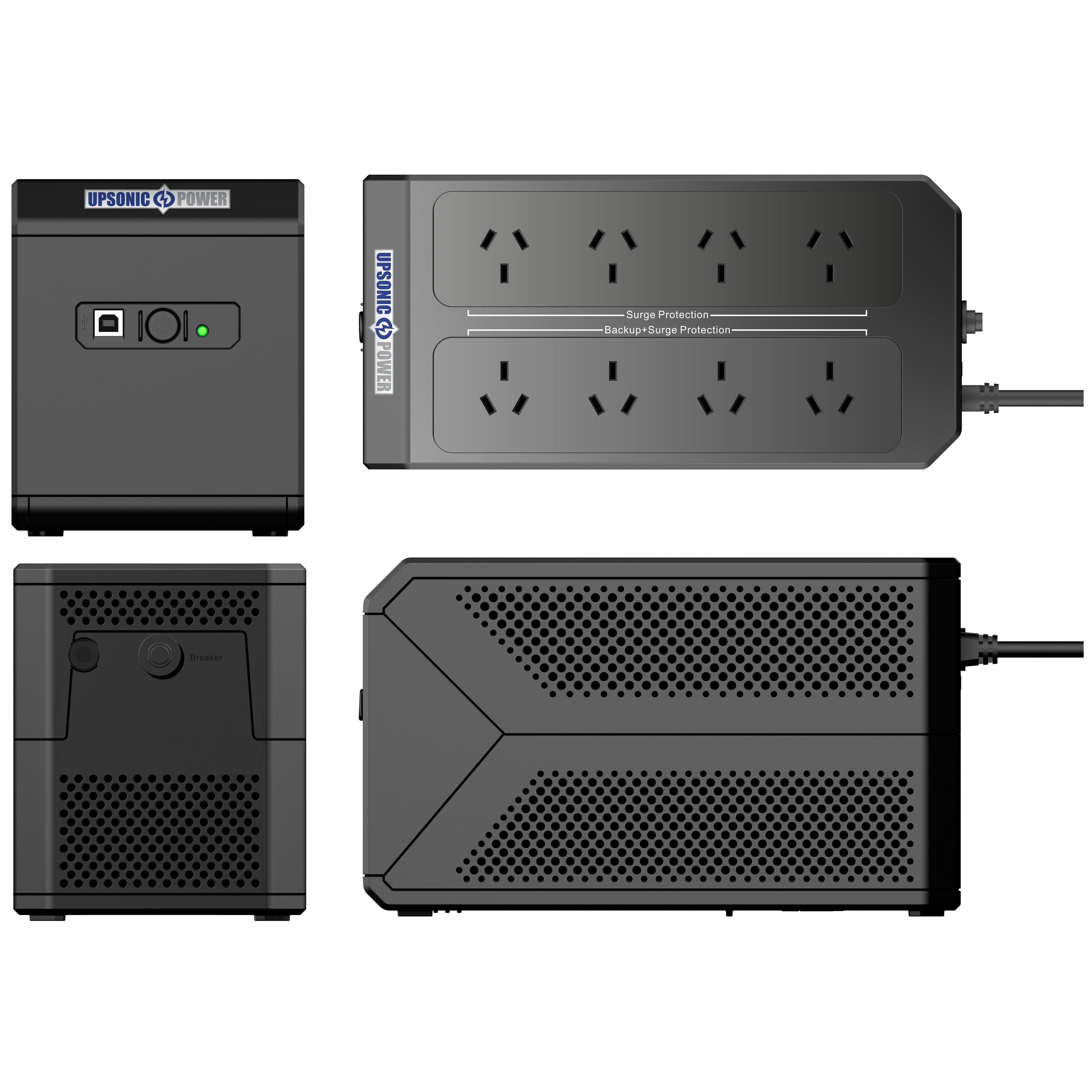 Upsonic ORION Series 850VA UPS, Line Interactive, Powerboard Style, W125 x H150 x D254mm, 8 x AU Socket, USB Communications Port & Winpower Software