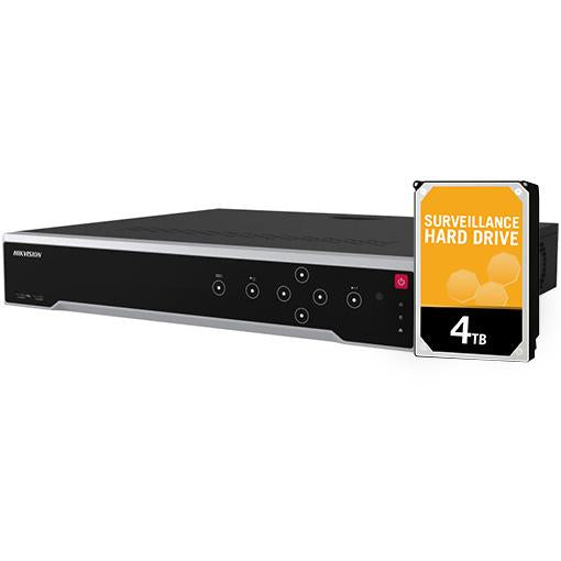 Hikvision 32 Channel Ultra M-Series NVR, 320MB, 24 x POE, 2 x Gigabit NIC, 1.5RU, 1 x VGA / 1 x HDMI, 4 x HDD Bay, 1 x 4TB HDD Installed