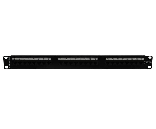 Certech 24 Port 19" CAT6 UTP Patch Panel, 110 Termination (Punch Down)