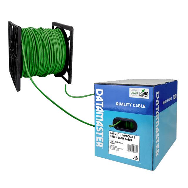 Datamaster 305M CAT6 Green UTP Solid Cable Roller Box, Low Smoke Zero Halogen