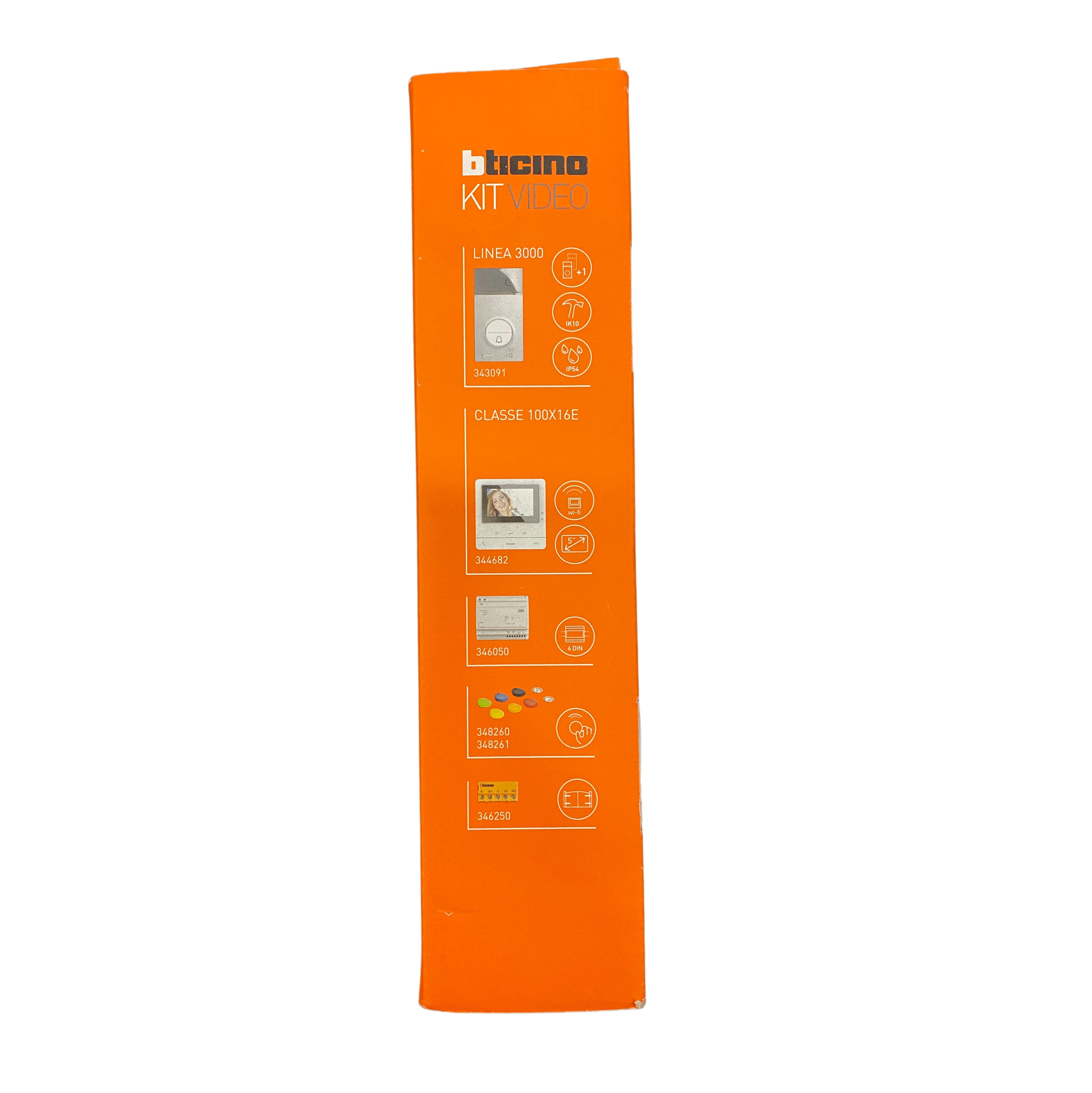 Bticino 2W 5" NEW Classe 100 WiFi Video Handsfree Kit With Inductive Loop (100X16E), With Linea 3000 Pushbutton Panel With Zamak Front Cover, Wide Angle Colour Camera, Proximity Reader With Kit Of 6 Coloured Key Fobs (Max 20 Fobs Managed) 2 Clear Discs