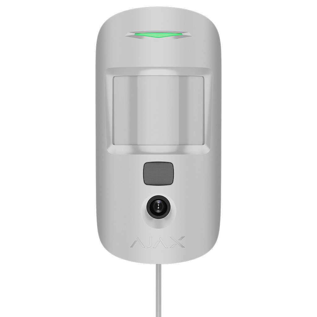 Ajax Fibra MotionCam PhOD WHITE - Wired Pet Immune PIR Motion Detector With Photo On Demand Verification, 12m