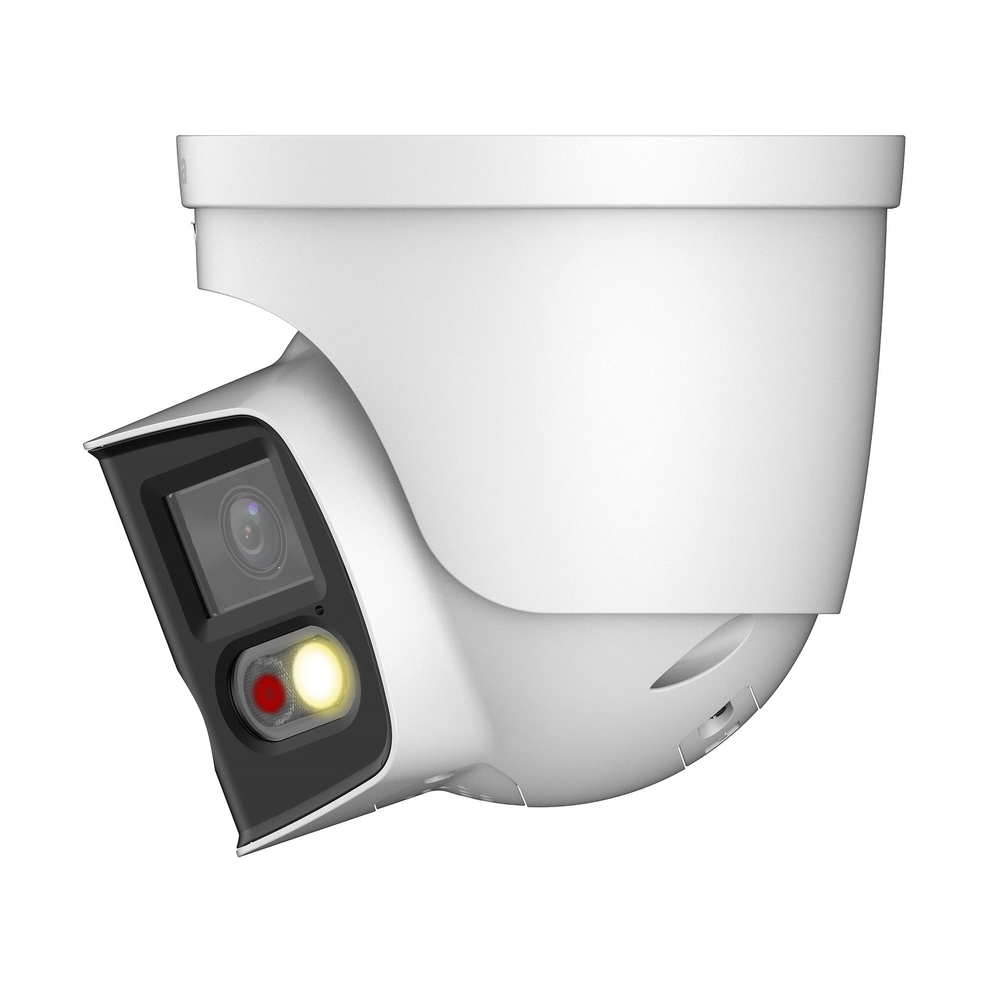 Dahua 2 x 4MP IP WizSense AI Series Full Colour Active Deterrence TiOC 180 Degree Wide Angle Panoramic Turret Camera, SMD 4.0, Quick Pick, Perimeter, Starlight, 2.8mm, 120dB WDR, 25m IR, 20m White Light, POE / 12VDC, IP67, MicroSD, Built-in Dual Mics /