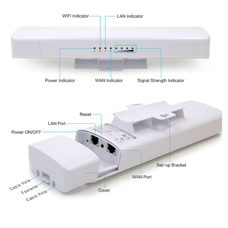 Longevity WiFi Access Point, 900Mbps 5.8GHz, IP65, Includes Wall / Pole Mount, POE Power Adapter (Up To 5KM Range)