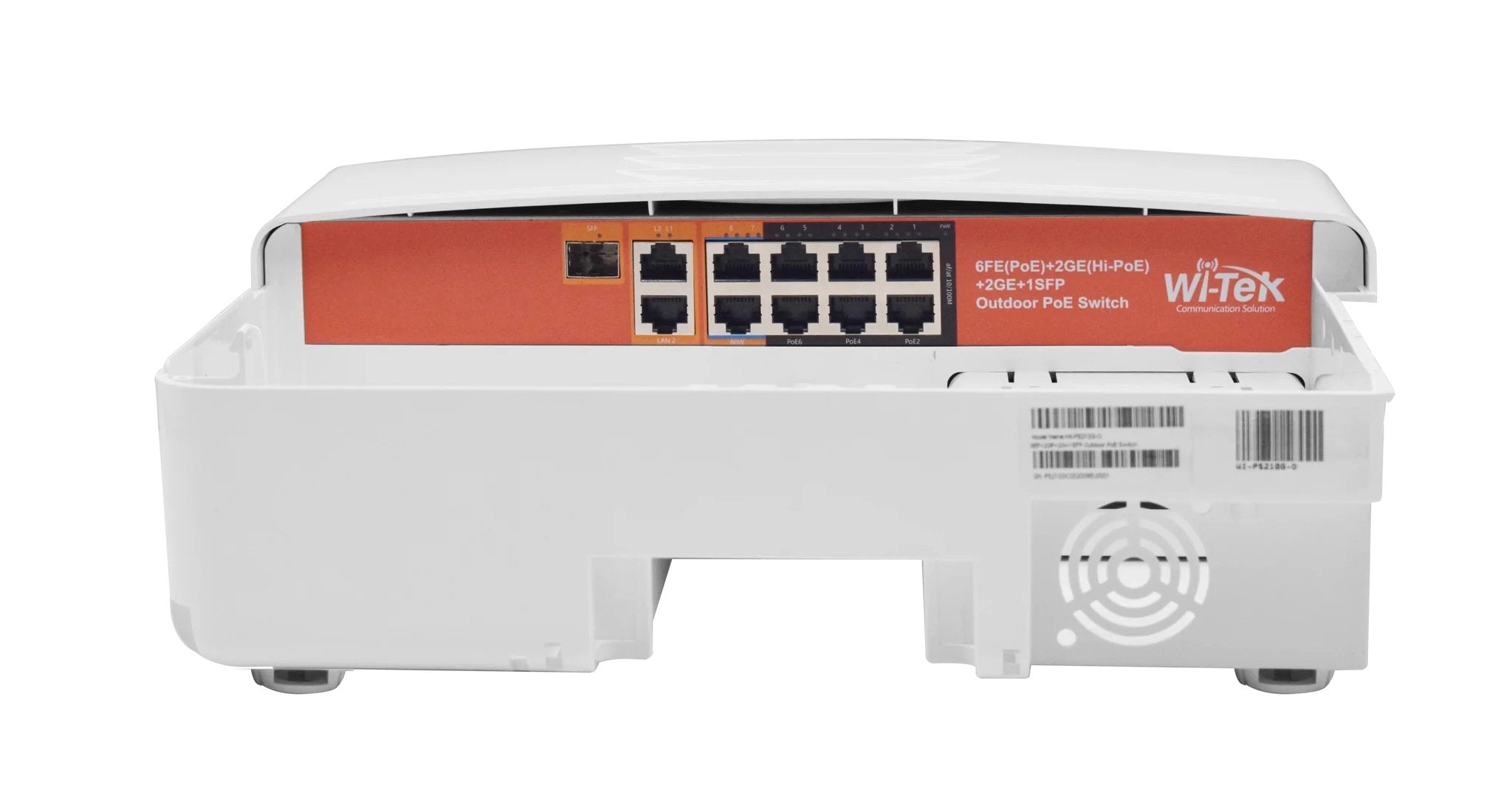 Wi-Tek 10-Port Gigabit Outdoor POE Switch, 6 x POE, 2 x Gigabit Hi-POE, 2 x Gigabit Uplink, 1 x SFP, 120W, Max 60W On Port 7 Or 8, IP65, Wall / Pole Mount