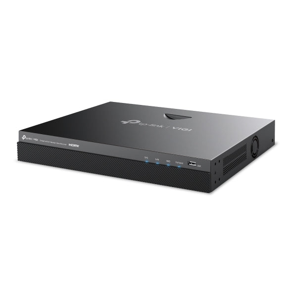 VIGI By TP-Link 8 Channel PoE+ NVR, 4K HDMI & VGA Output, 8MP Support, 8 Channel @ 4MP Decoding, 160Mbps Bandwidth, H.265+, Smart Detection & Alarms, Two-Way Audio, Simultaneous Playback, ONVIF, Remote Monitoring, Dual SATA up to 32TB, 8× PoE+ Ports, 90