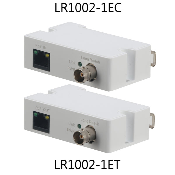 Dahua Single-Port Long Reach Ethernet Over Coax Extender Kit - 1 x DH-LR1002-1EC Receiver, 1 x DH-LR1002-1ET Transmitter **REQUIRES POE SWITCH**