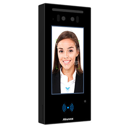 Akuvox IP Video External Access Control With Digital Keypad, 5" Touch Screen, MiFare / NFC / Bluetooth Reader, Facial Recognition, Mobile App, 2MP, IP65, POE / 12VDC, Surface Mount