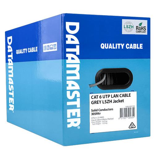 Datamaster 305M CAT6 Grey UTP Solid Cable Roller Box, Low Smoke Zero Halogen