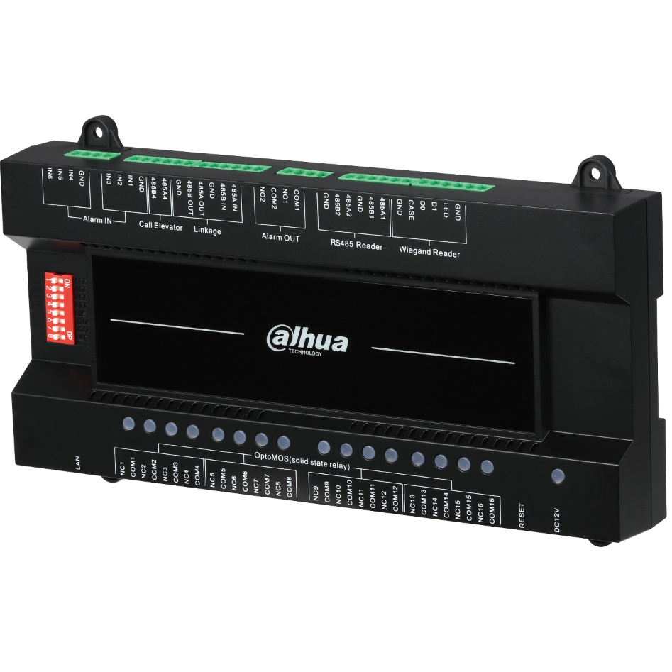 Dahua* Lift Controller - Connects Up To 1 x Wiegand Reader And 2 x RS485 Readers, Support 8 Cascading, Up To 128 Floor Permission Control