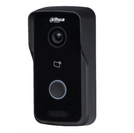 Dahua IP Villa 1-Button External Station, 1MP, **BLACK** With MiFare Reader, Mobile App, IP65, POE / 12VDC, Surface Mount
