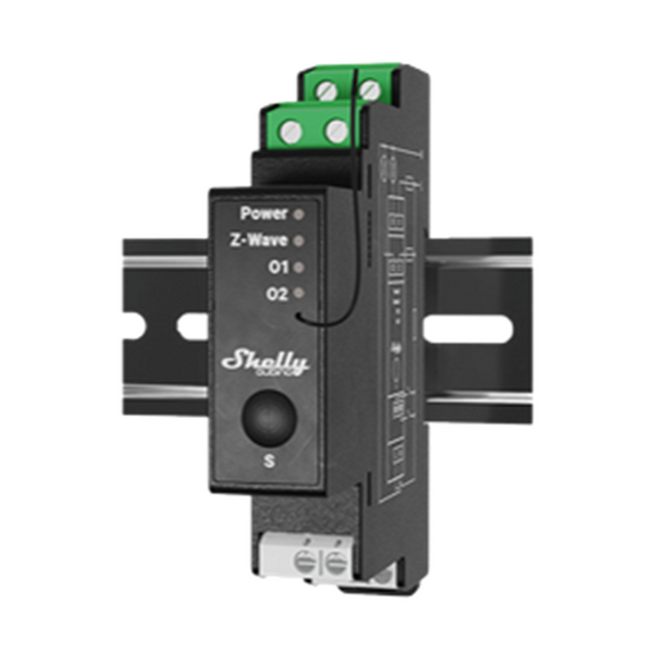 Shelly Wave Pro 2PM Smart Relay, DIN Rail Mounted