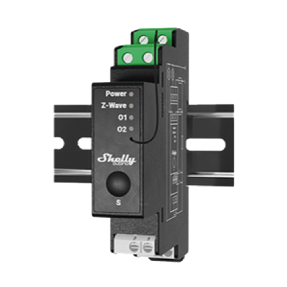 Shelly Wave Pro 2PM Smart Relay, DIN Rail Mounted