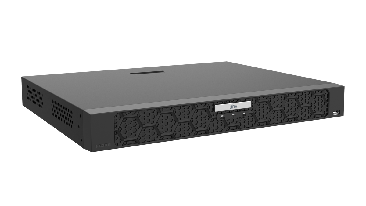 Uniview 32 Channel Prime IX Series SeekFree NVR, 192Mbps Bandwidth, 2x HDMI / 2x VGA, 2 Bay HDD, 2x Gigabit NIC, Ultra H.265/H.264 Support, AI Analytics (Face Detection, Plate Comparison, People Counting), RAID, NO HDD INSTALLED
