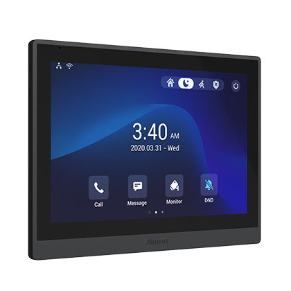 Akuvox IP 10" Video Handsfree Smart Decor Internal Unit **BLACK** With 2x Inbuilt Dry Contact Relay Output, POE / 12VDC (Android Version)