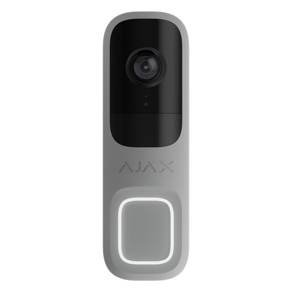 Ajax 4MP **GREY** WiFi Video Doorbell With AI Object Recognition, 6m IR, 155° View Angle, 12-24VDC Or 16-24VAC, 2.4GHz WiFi Connectivity, IP54, 145H × 47W × 34D mm