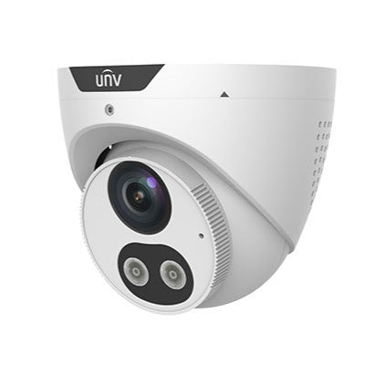 Uniview 8MP IP Prime Deep Learning AI Series IR Tri-Guard Turret, Perimeter, LightHunter, 2.8mm, 120dB WDR, 30m IR, Triple Streams, Built-in Mic, POE/ 12VDC, Built-in Mic / Speaker / White Alarm Lights, IP67 (Wall Mount: TR-WM03-D-IN, Junction Box: TR-J