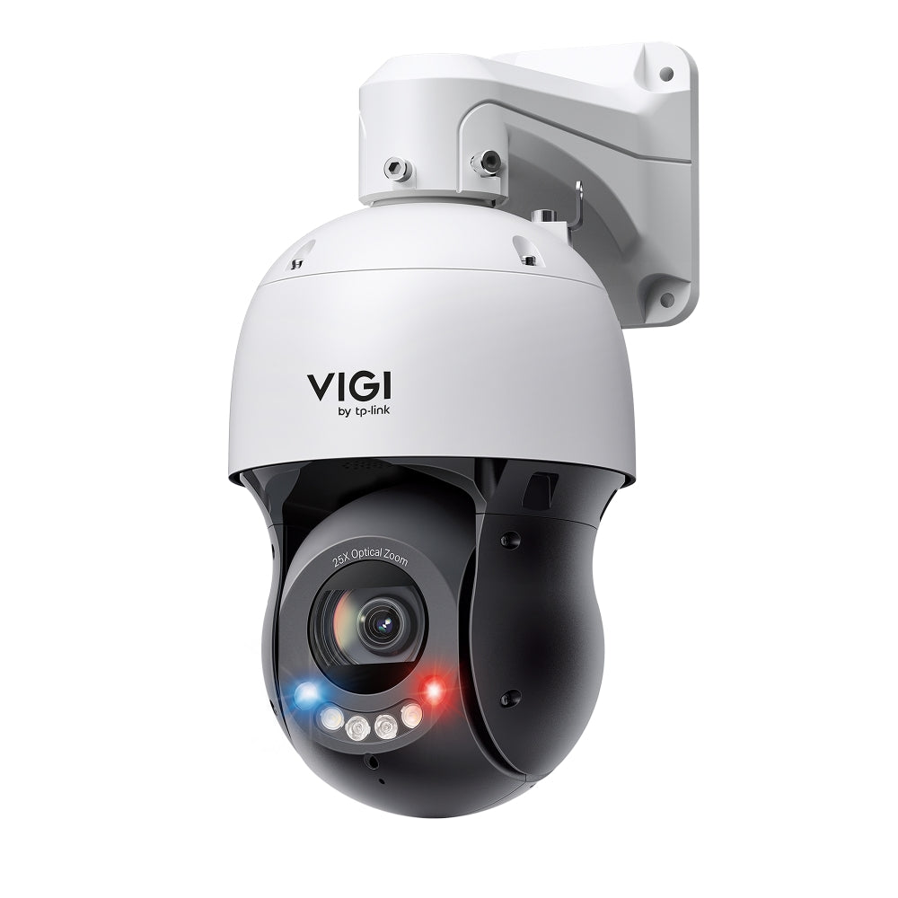 VIGI By TP-Link 4MP Full-Color PTZ, 5.2-130mm, 50m Full-Color & 100m IR Night Vision, Human & Vehicle Detection, Auto Tracking, Two-Way Audio, Active Defense, Smart Detection, SmartVid,, Built-in Mic & Speaker, IP66, IK08 (Wall Mount: VJB-240, Junction